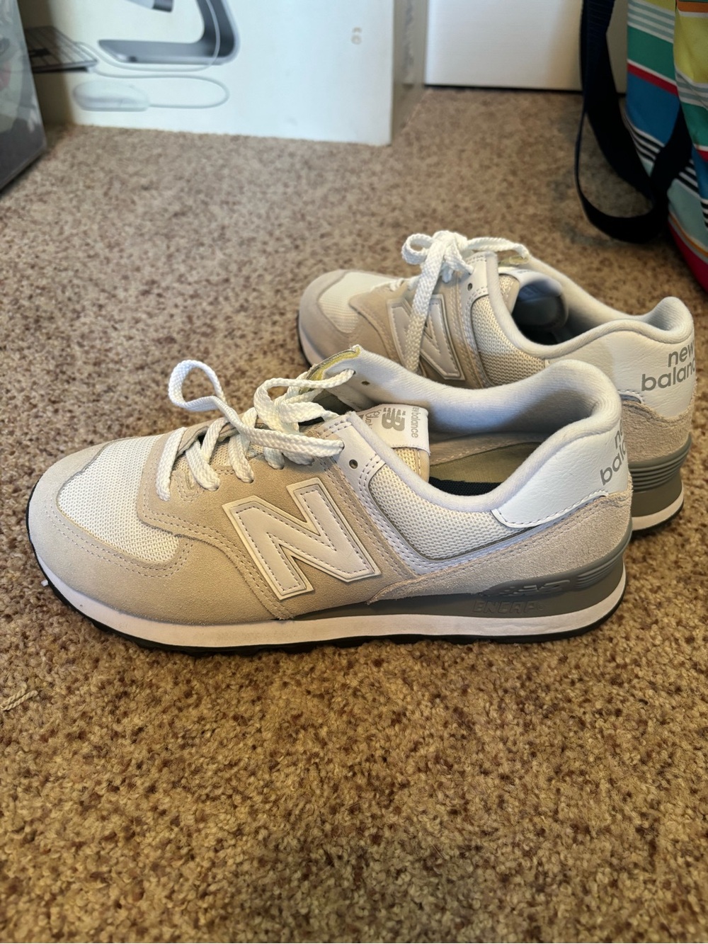 New Balance Women’s Beige White Classic 574 Sneaker